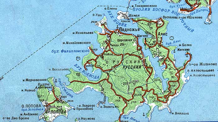 Карту Острова Русский